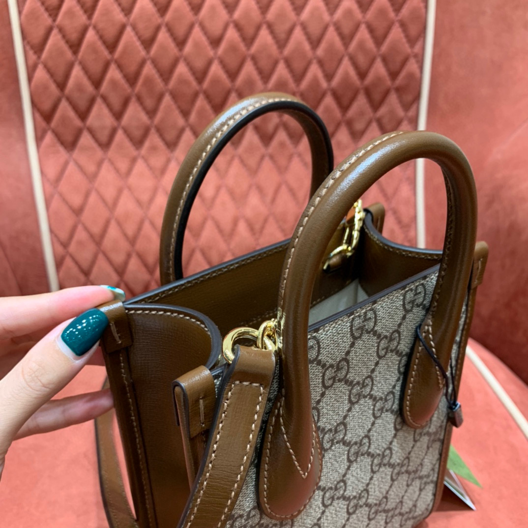 GUCCI 古馳 1955系列 PVC防水帆布 牛皮 tote mini 琴譜包 手提包 肩背 斜挎包 側背包