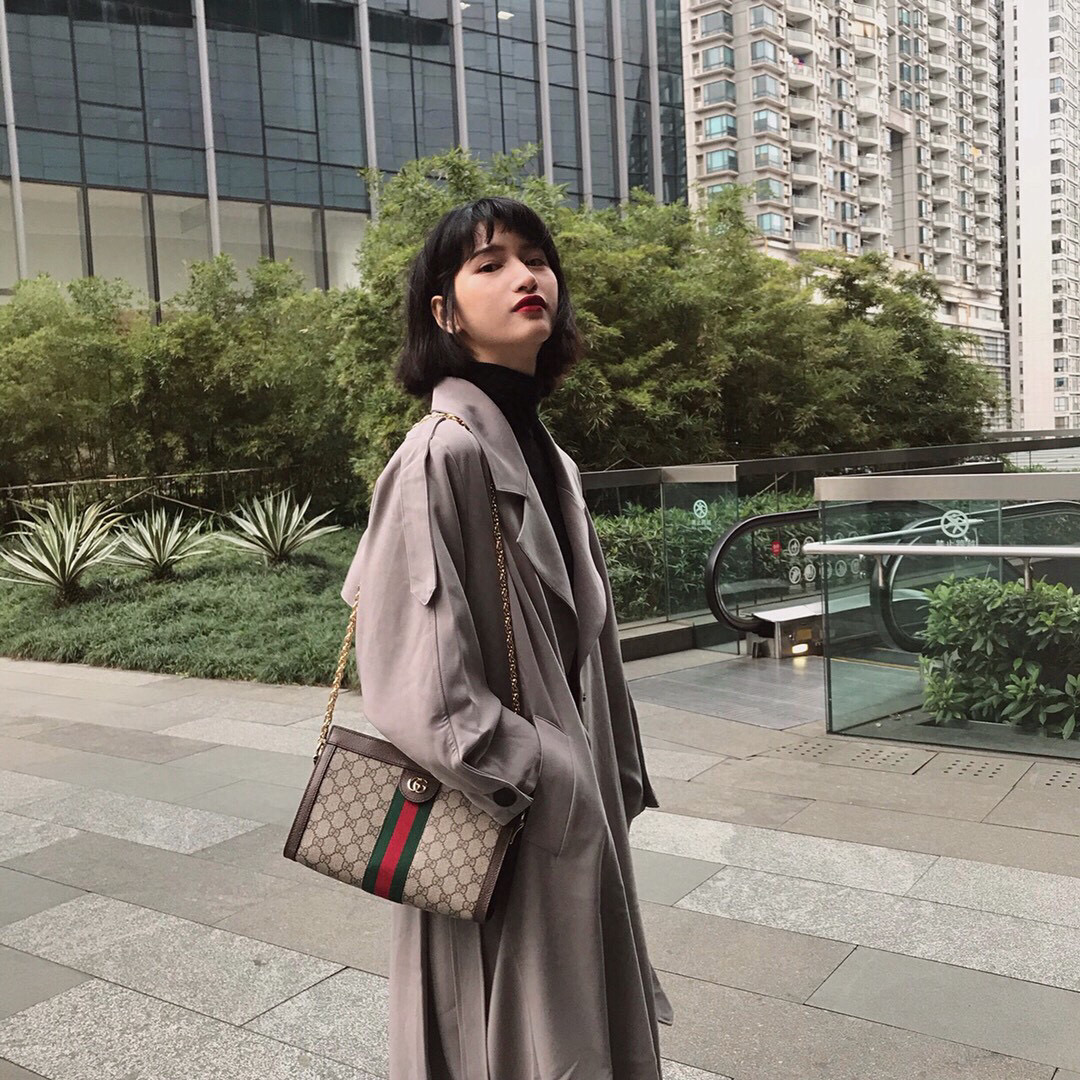 GUCCI 古馳 Ophidia系列 PVC防水布 貝殼包 復古款 鏈條包 斜背包 復古 503877 503876