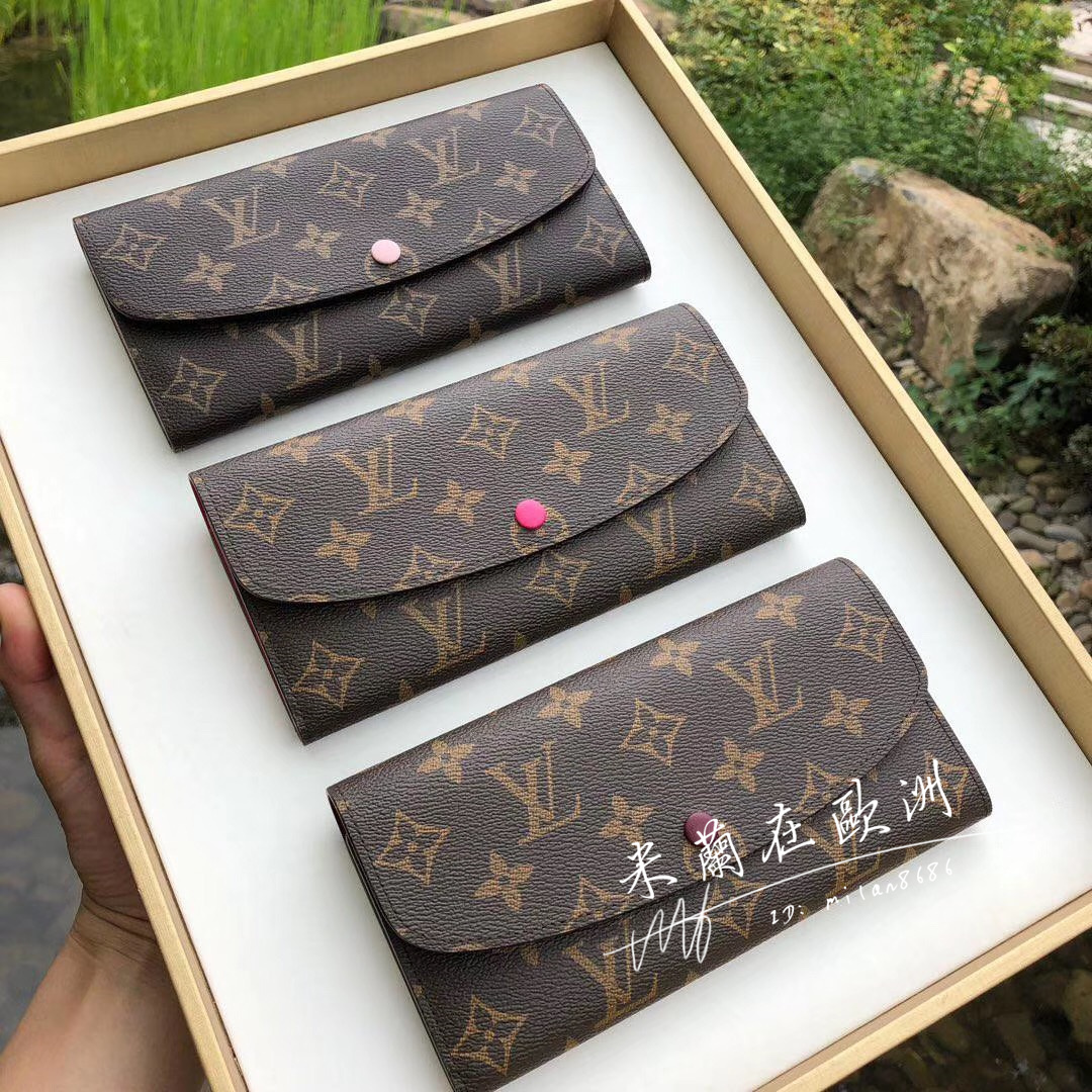 LV 路易威登 EMILIE 零錢袋 長夾 M60697 紫紅色 M61289 芭蕾粉色
