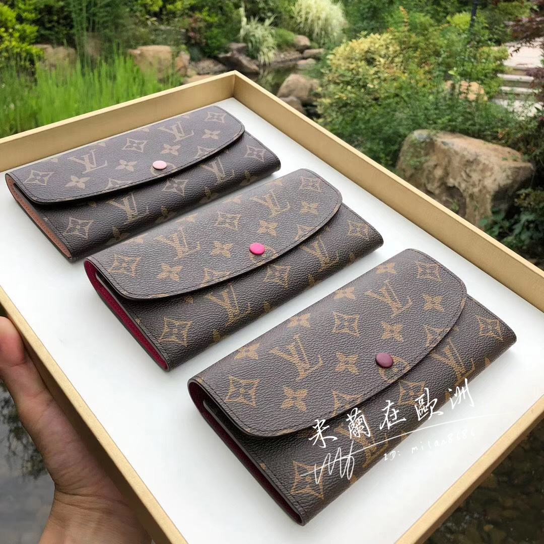 LV 路易威登 EMILIE 零錢袋 長夾 M60697 紫紅色 M61289 芭蕾粉色