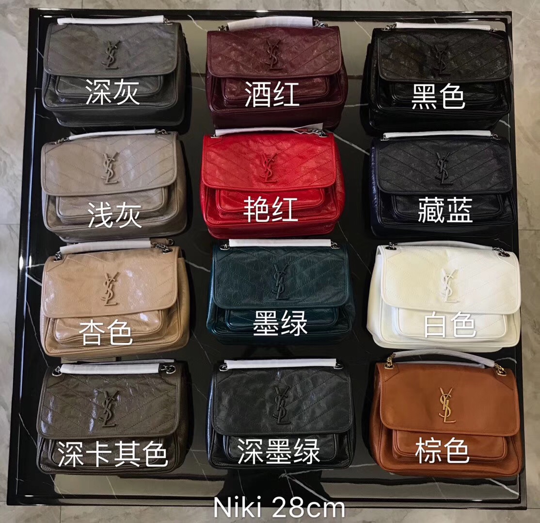 YVES SAINT LAURENT 聖羅蘭 YSL niki 中號 油蠟皮 流浪包 肩背 斜挎包 側背包 6331580