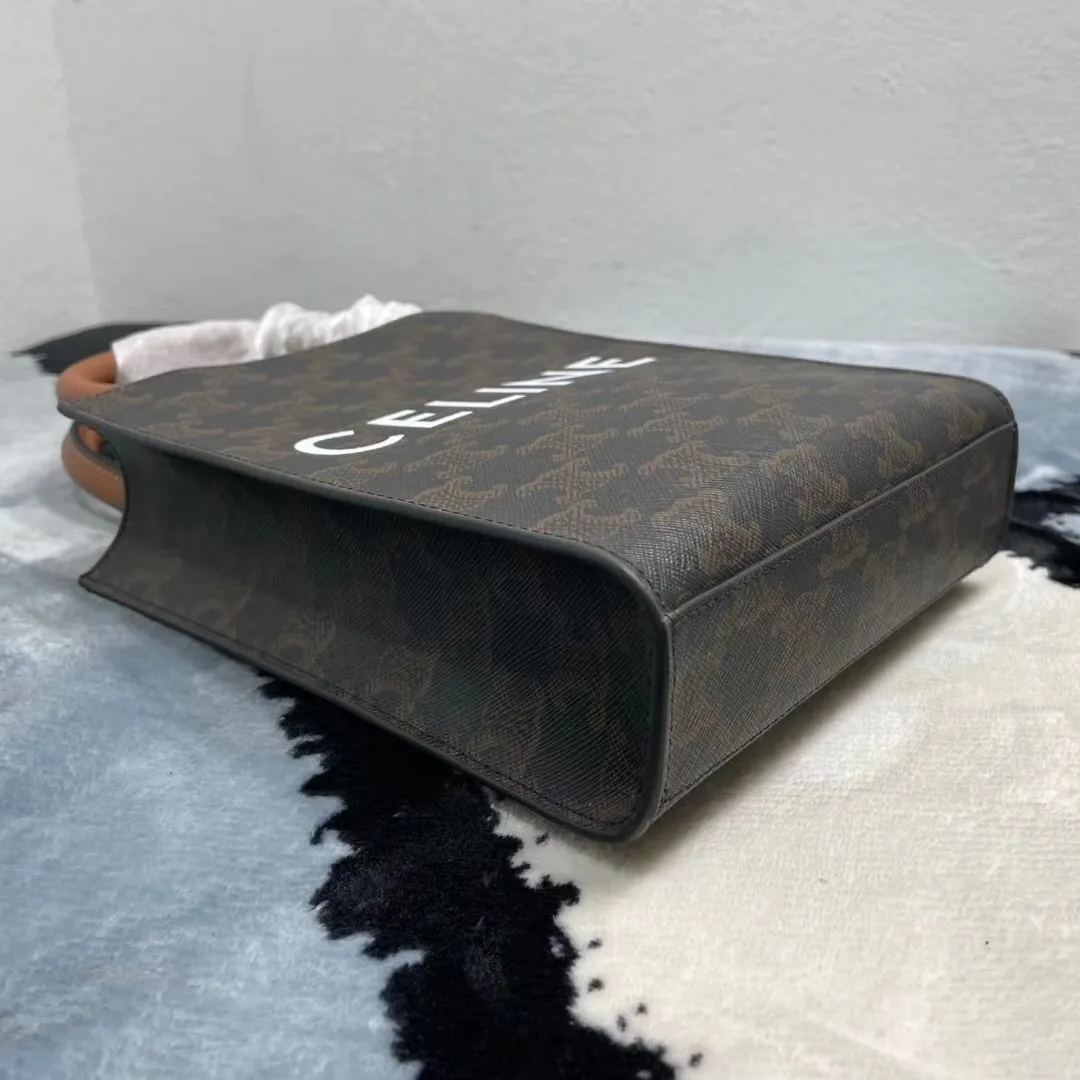 CELINE 凱旋門 老花 托特包 mini tote 購物袋 肩背 斜挎包 側背包 黃褐色