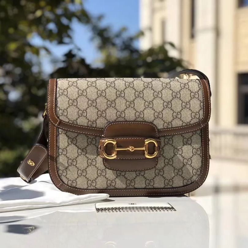 GUCCI 古馳 1955 Horsebit 馬鞍包 PVC防水布 翻蓋包 肩背 斜挎包 側背包 602204 