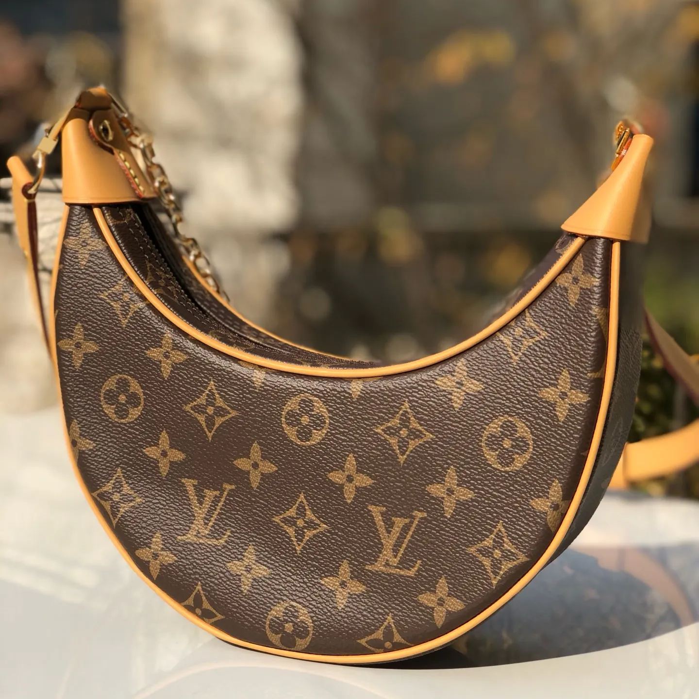 LV 路易威登 LOOP 手袋 經典老花 腋下包 單肩包 牛角包 半月包