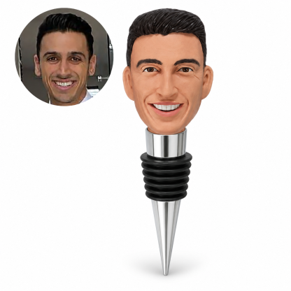 custom portrait head wine bottle stopper
