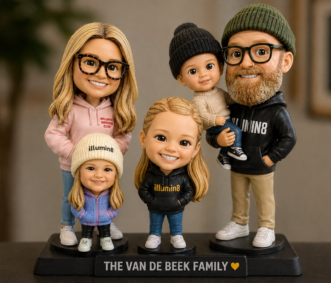 Custom bobble head five member family