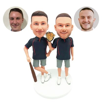 personalized bobblehead baseball fans with bat