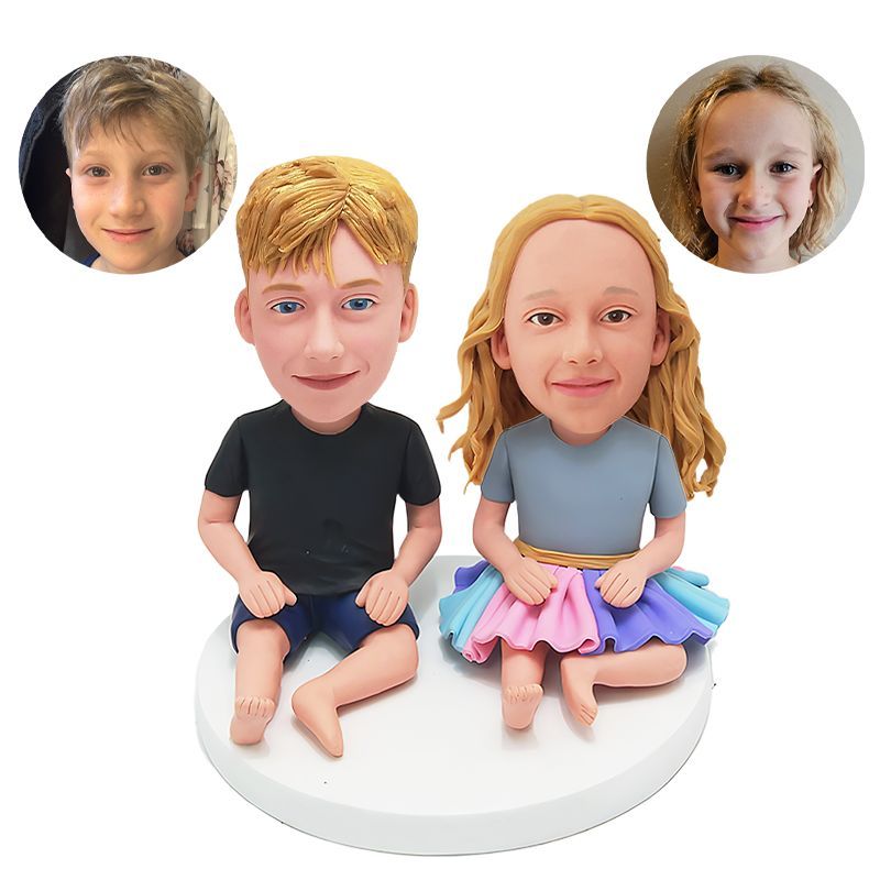 custom bobblehead figure smiling babies