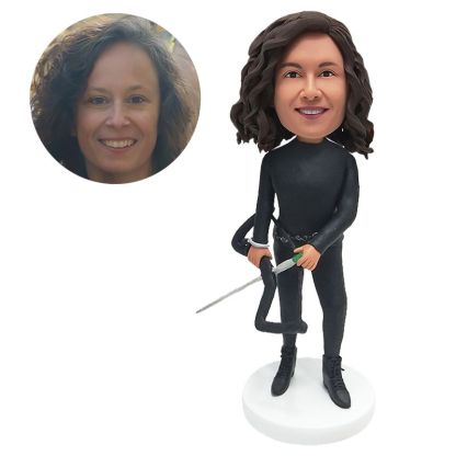 custom bobblehead archer holding a bow and arrow