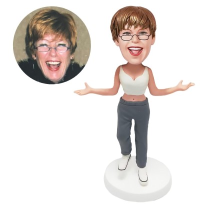 custom bobble head acrobatic dancer with arms opened