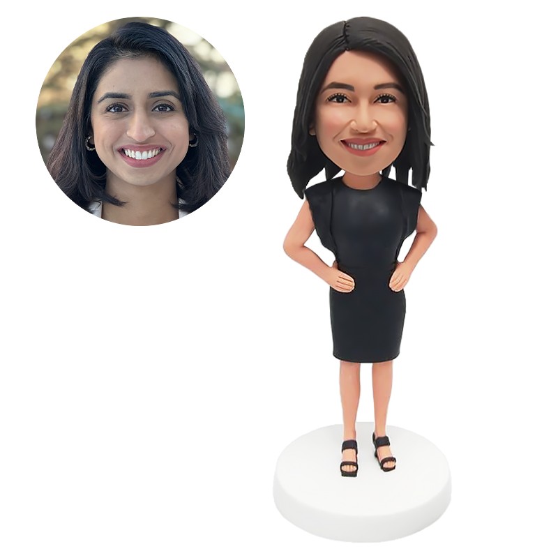 custom bobblehead figure attractive lady with hands on the hips