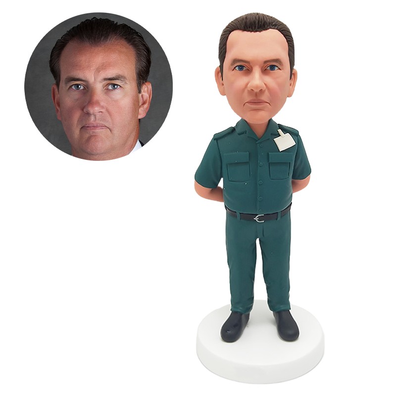 custom bobble head doctor with hands behind back