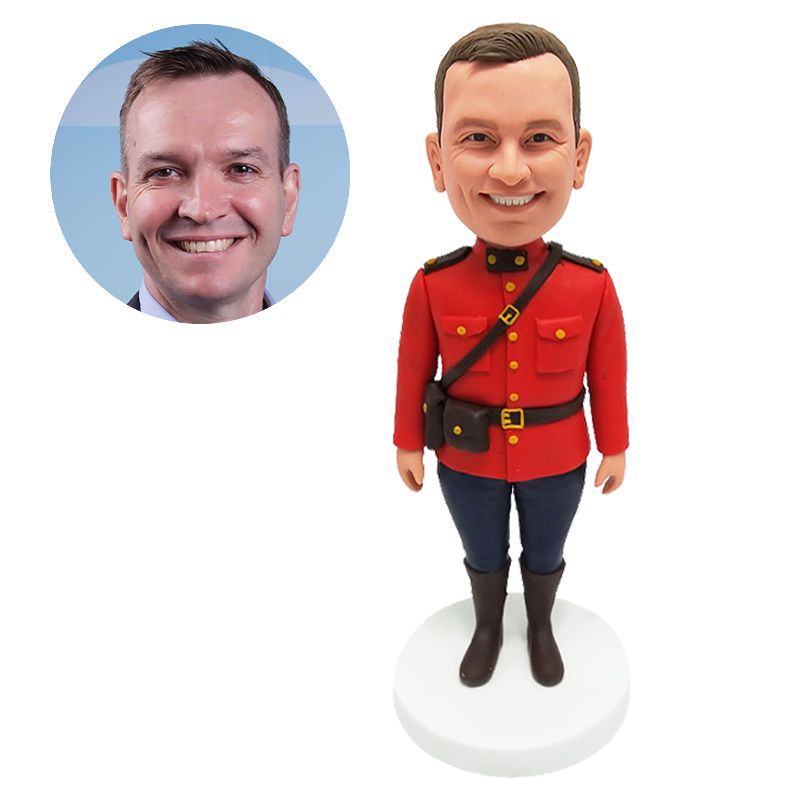 personalized bobblehead military holding a bag