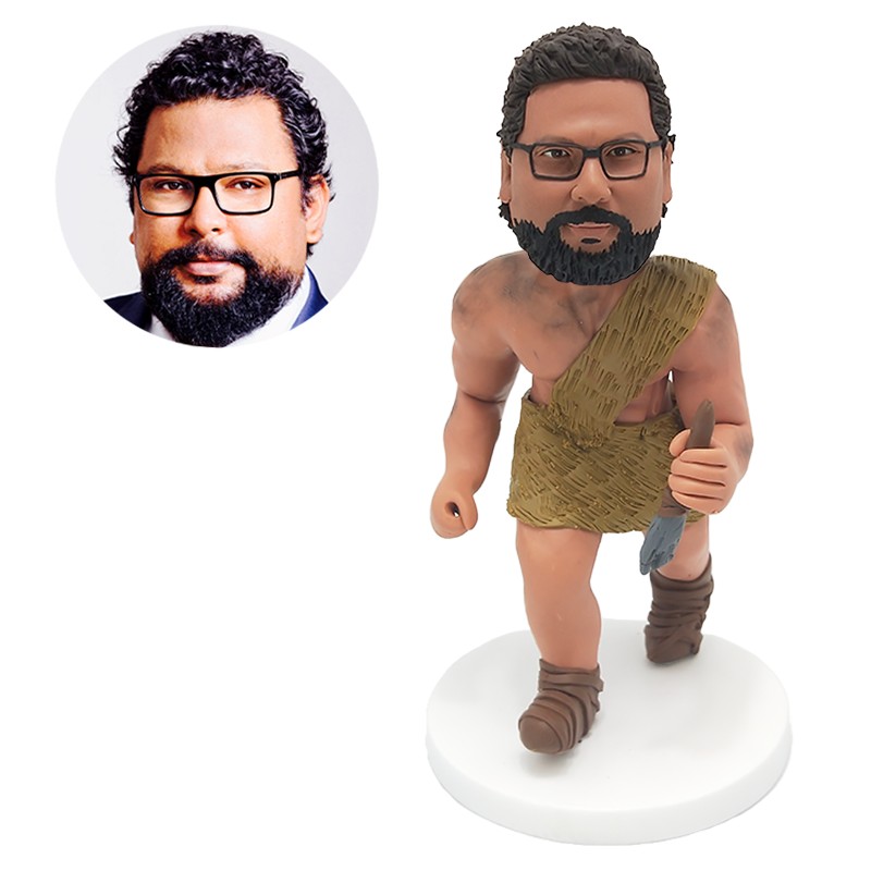 custom bobblehead figurine savage holding a tool