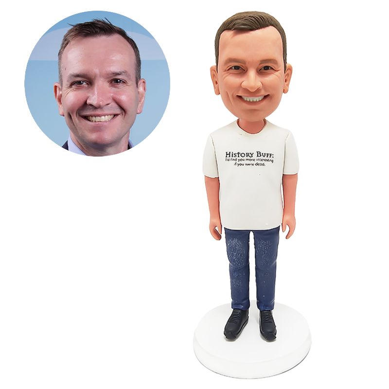 custom made bobblehead worker wearing a safety helmet hat