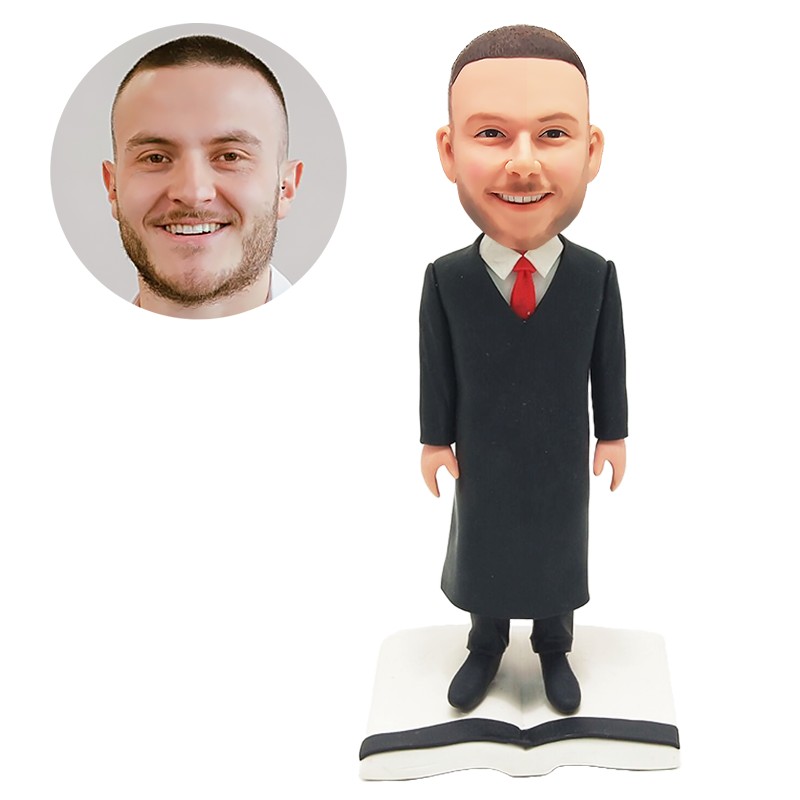 personalized bobblehead lawyer with a book