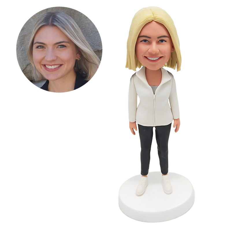 personalized bobblehead casual lady