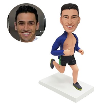 custom made bobblehead man running
