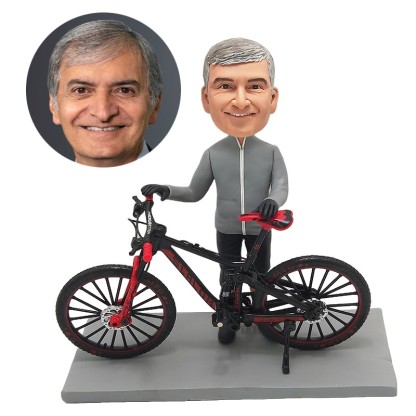 personalised bobble head man with a bicycle