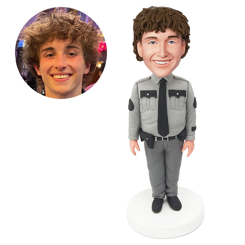 custom bobblehead policeman in police uniform