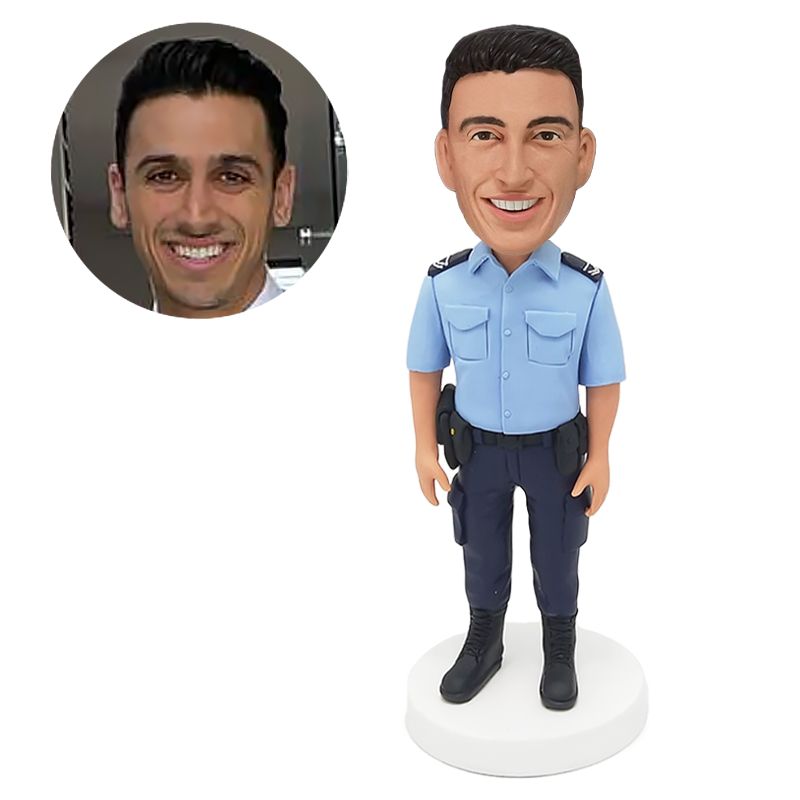 personalised bobble head policeman wearing police uniform