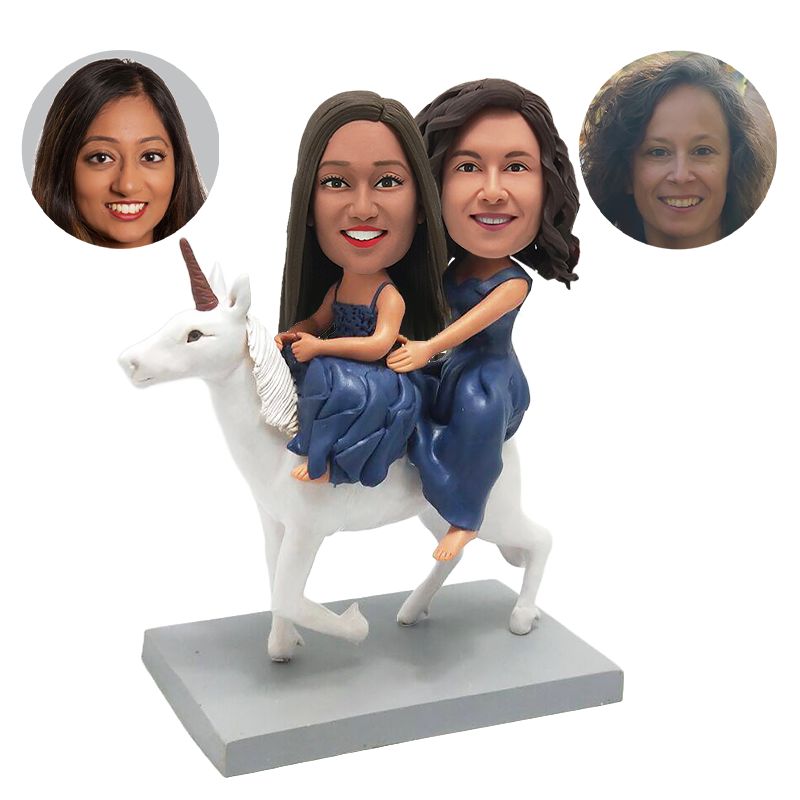 bobblehead custom lady riding a horse