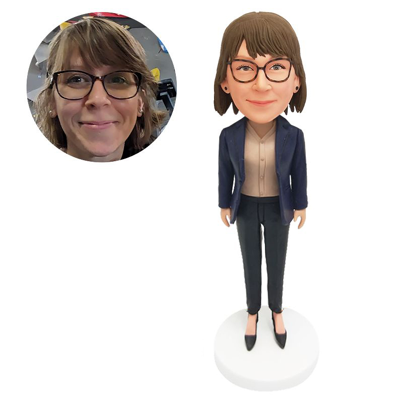 custom bobblehead female bank manager