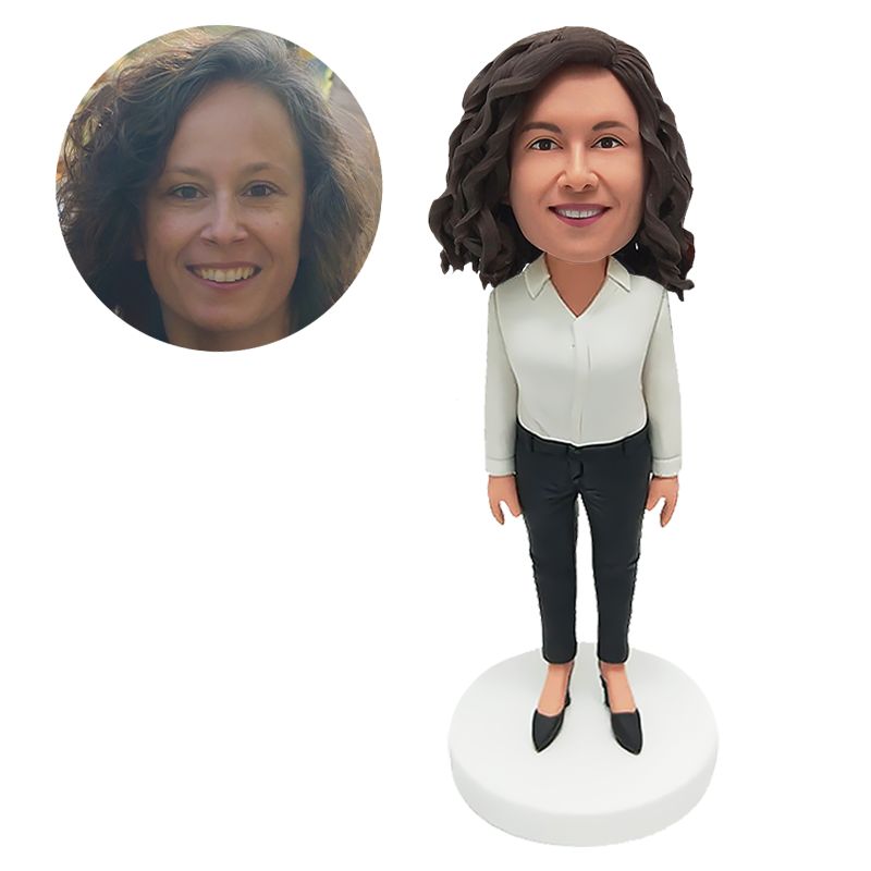 custom bobblehead figure office lady colleague