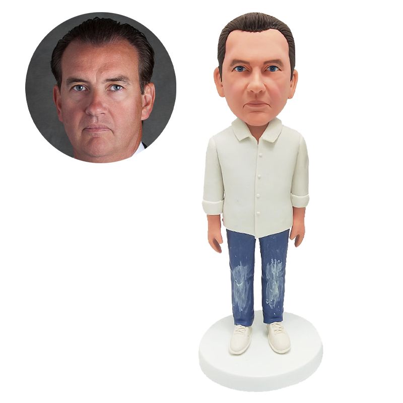 personalized bobblehead casual man staff