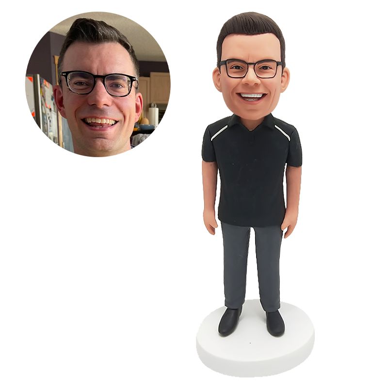 bobblehead custom male coach with smile