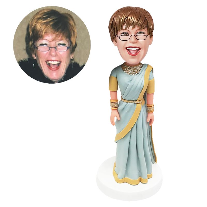 personalized bobblehead indian wedding bridesmaid in saree