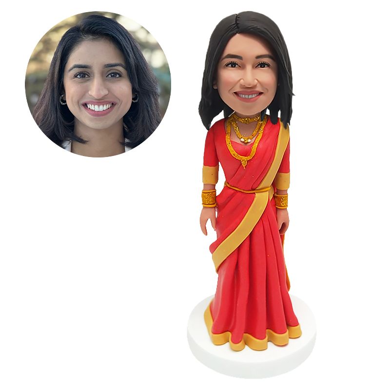 custom bobble head wedding bridesmaid in formal dress