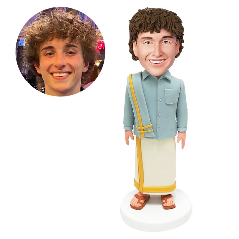 personalized bobblehead indian wedding groom in traditional clothes