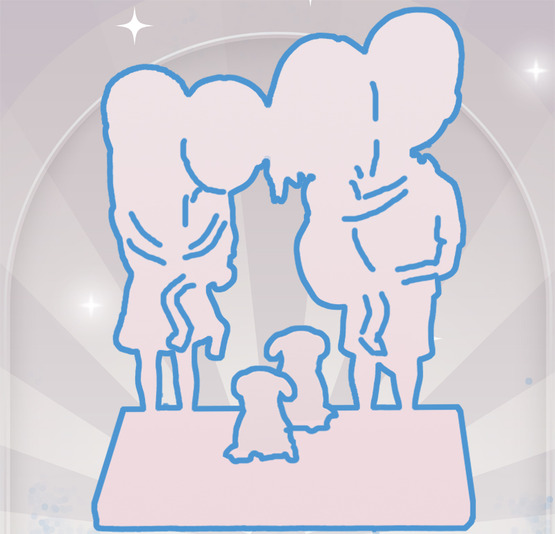 personalised bobble heads 4 persons and 2 pets