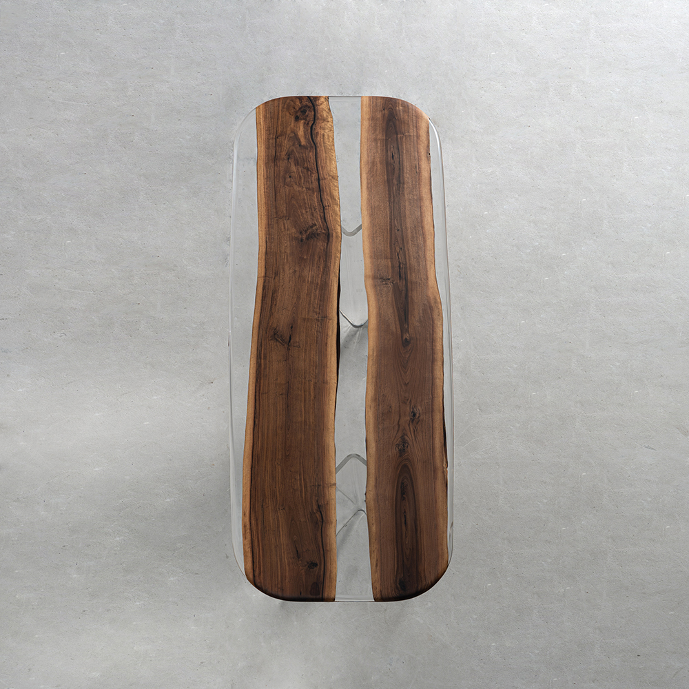 一枚板 ブラックウォールナット製クリアテーブルトップ