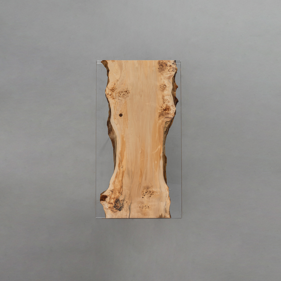 一枚板 ポプラ製クリアリバーテーブル天板