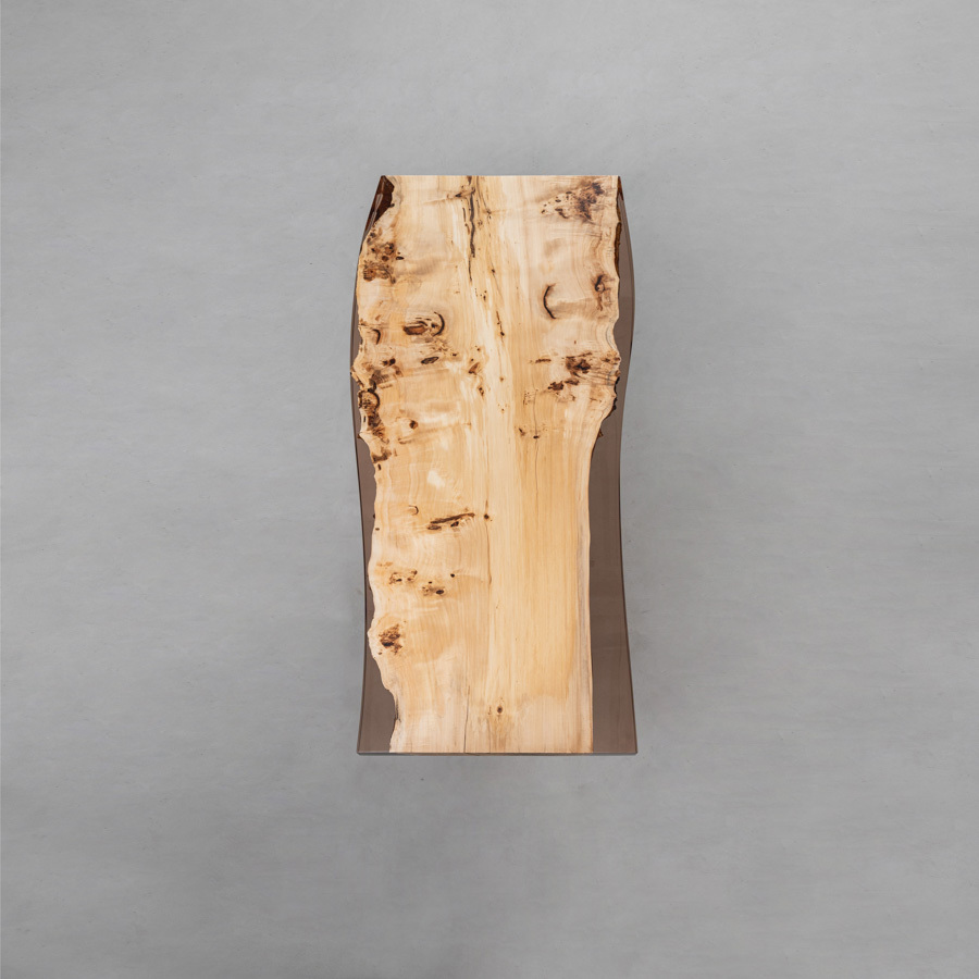 一枚板 ポプラ製クリアリバーテーブル天板