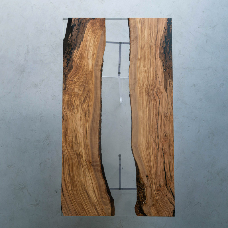 一枚板 オリーブ製リバーテーブル天板