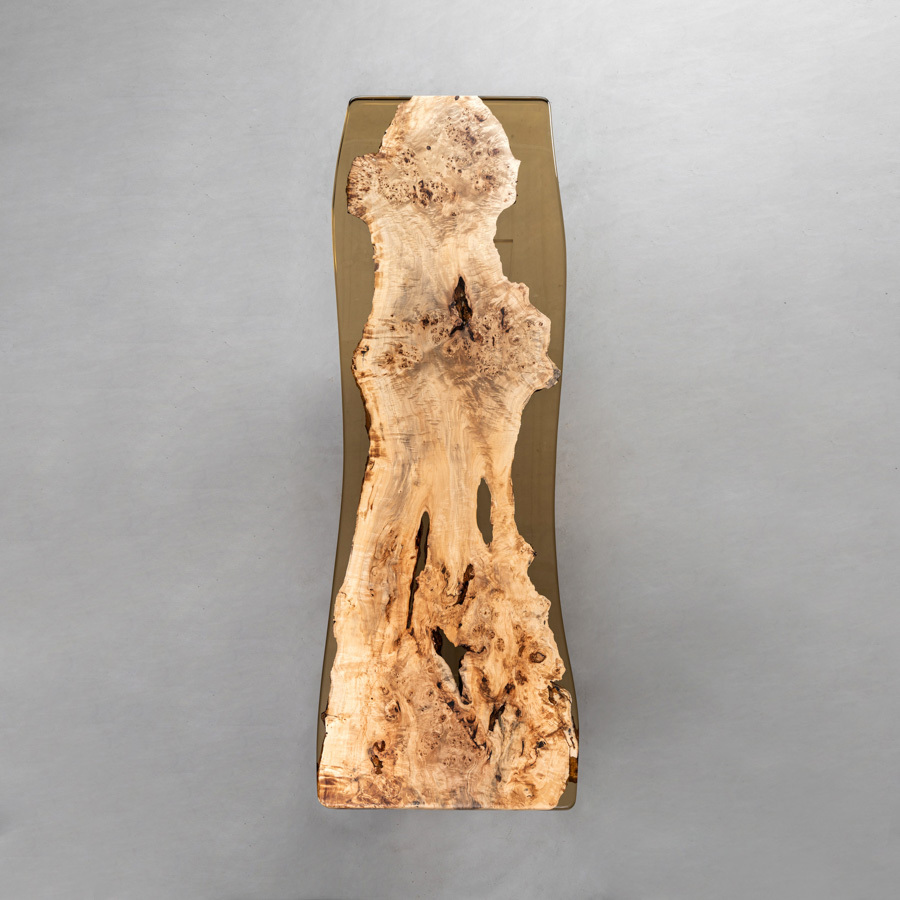 一枚板 ポプラ製クリアリバーテーブル天板