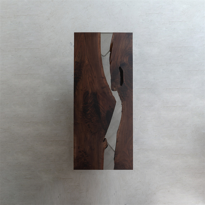 一枚板 ブラックウォールナット製クリアテーブルトップ