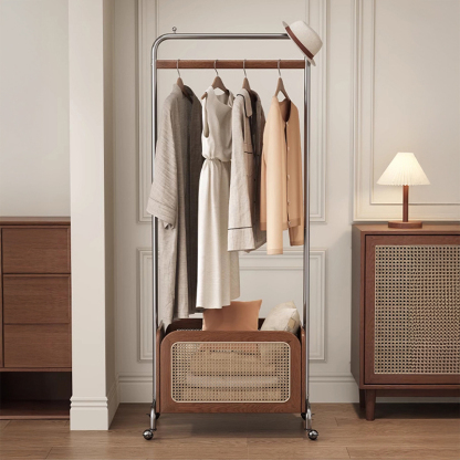 ラタン 籐家具 レトロ ハンガーラック 収納バスケット 鹿田産業 ラタン 籐家具 レトロ ハンガーラック 収納バスケット 鹿田産業 ラタン