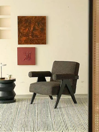 Woody AuraVレッグツイード調ラウンジチェア