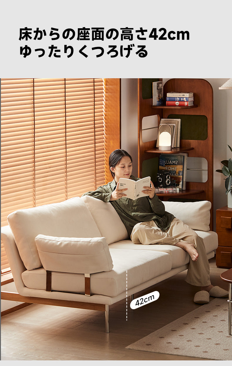 Woody Prime Boxマイクロファイバーリビングソファ
