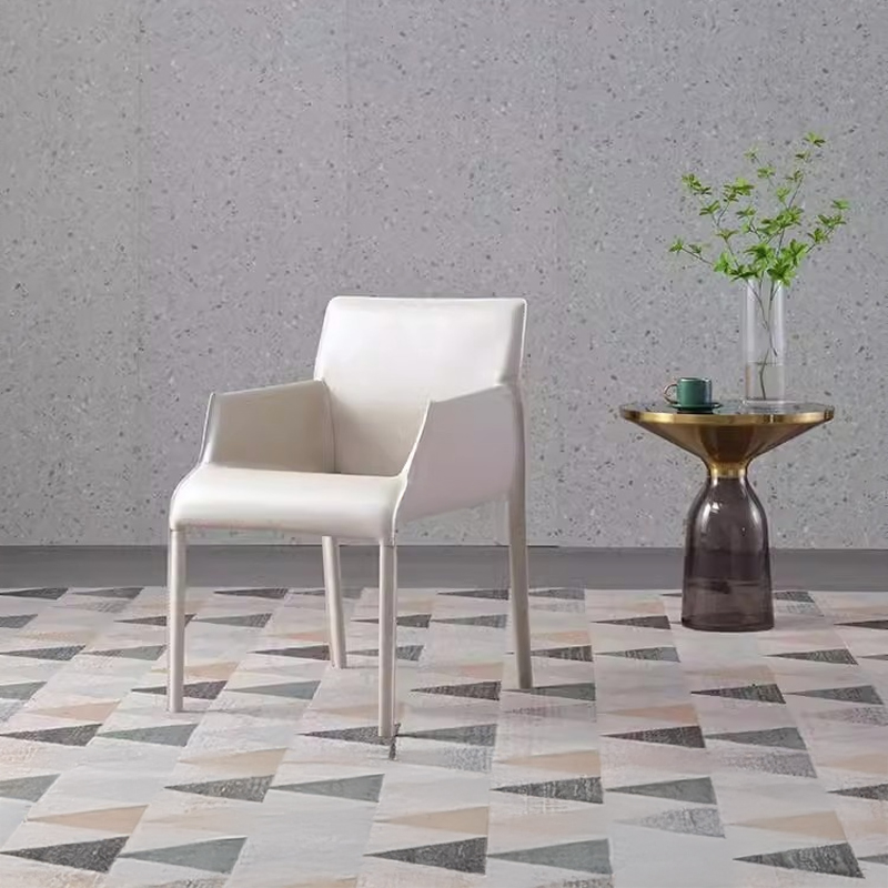 レザーチェア グレー 北欧風サドルレザーチェア | 上質な革の質感が映えるシンプル