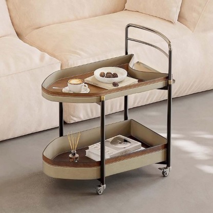 可動式レザー調サイドワゴン