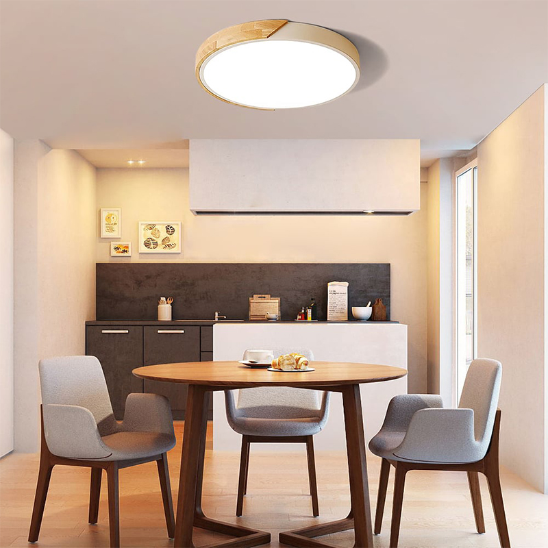 モノウッドシーリングライト | 柔らかな光と洗練されたフォルムの調和