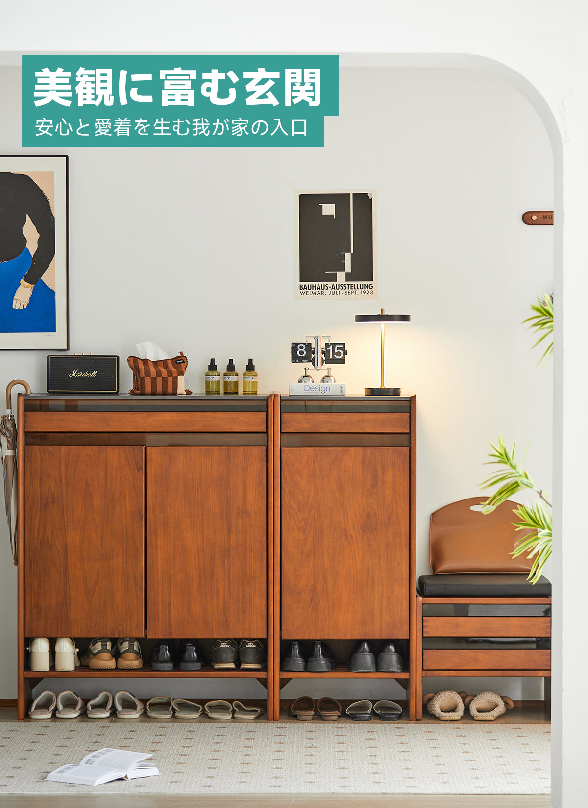 Woody Prime Boxツゲ材 多機能シューズキャビネット | 多様なニーズに