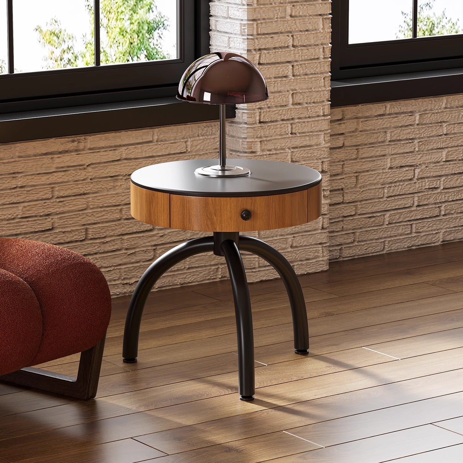 三脚ラウンドサイドテーブル | ヨーロピアンスタイルの優雅さを漂わ