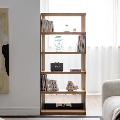 Woody Select天然木モダンブックシェルフ