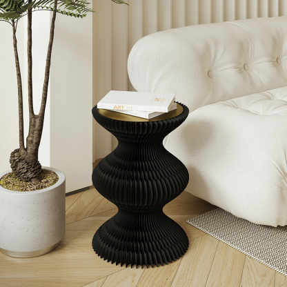 Kraft Paper ブラック　クラフト紙デザインサイドテーブル